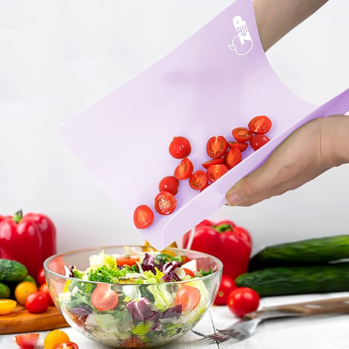 ZVP Plastic Cutting Boards for Kitchen, Flexible Cutting Mats, Gradient Purple - Image 4