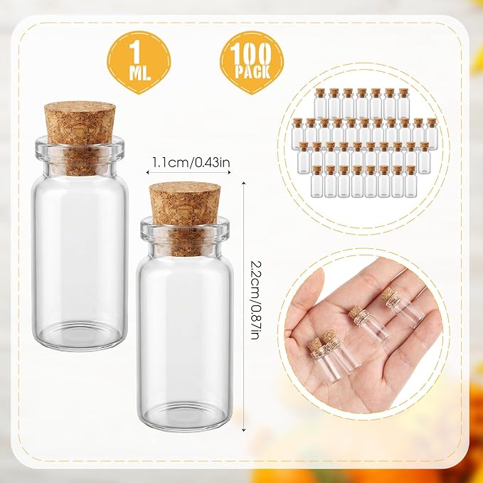 Patelai 100pcs Small Glass Jars - Image 2