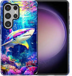 for Samsung Galaxy S25 Ultra Case, Colorful Ocean Sharks Pattern Glossy 2 in 1 - Image 2