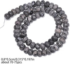 Songxi 5x8mm Natural Map Jasper Stone Rondelle Beads, Gemstone - Image 2