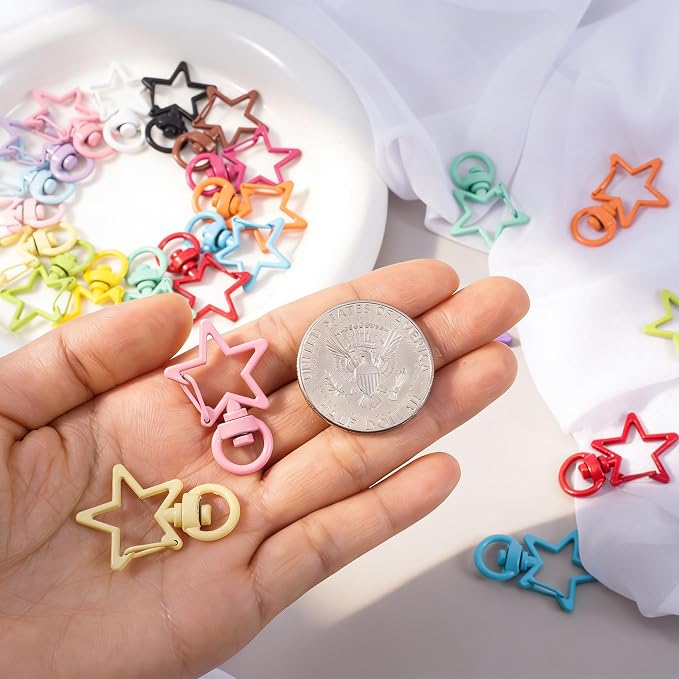 24 PCS Star Swivel Keychain Clasps, Metal Swivel Lobster Clasp | Heavy Duty - Image 7