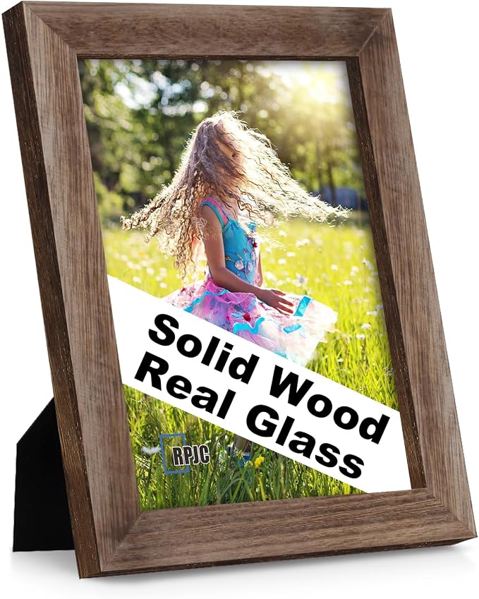 RPJC 6x8 inch Picture Frame Made of Solid Wood and High Definition Glass by RPJC