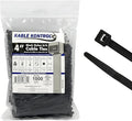 Kable Kontrol Cable Zip Ties 1000 Pcs 4 Inch Black, 18 Lbs Tensile Strength by KABLEKONTROL%C2%AE