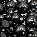 1500PCS 3-14mm Black Flatback Pearls, 150g Black Half-Round ABS Pearls by Sqqzuie