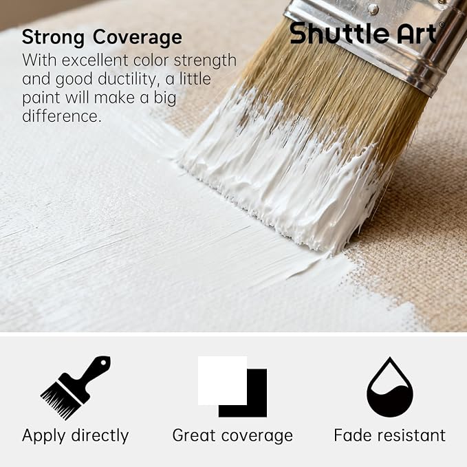 Shuttle Art White Fabric Paint, 33.8 oz Large Bottle - Image 4