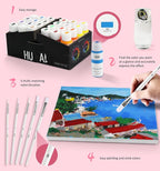 Acrylic Paint Set With 5 Brushes, 24 Colors - Image 6