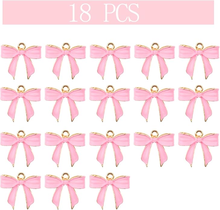 Bow Charms for Bracelet Jewelry Making Cute Bracelet Charms | 18Pcs, Bow Charms - Image 2