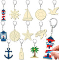 RattanView 24 Pcs Nautical Craft Color Your Own Keychains DIY Craft Wooden by RattanView