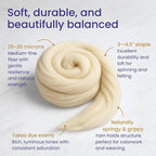 Revolution Fibers Corriedale Wool Roving 1 lb - Image 2