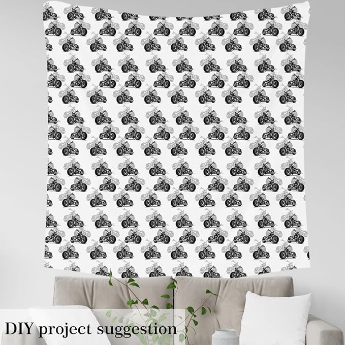 Feelyou Motorcycle Fabric by The Yard, Modern Cool Motorbike Upholstery Fabric - Image 3