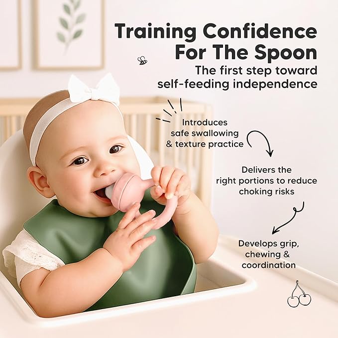 KeaBabies Baby Fruit Feeder 2pk - Silicone Baby Food Feeder for Babies 6-12 Months, Breast Milk Popsicle for Teething, Weaning, Freeze Frozen Solid Food, BPA-Free Infant Feeding Essential (Peace)