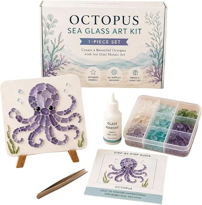 DIY Sea Glass Mosaic Art Kit-Ocean Themed Craft Kit by Unknown