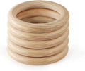 FoDau770 5pcs Natural Beech Wooden Rings, Unfinished Solid Wood Rings Heavy by FoDau770