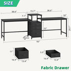 GYIIYUO 93'' Two Person Desk - Image 2