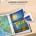 JoyCat 12 x 18 Art Portfolio Binder, 40 Acid-Free Clear Pockets Art Folder - Image 3
