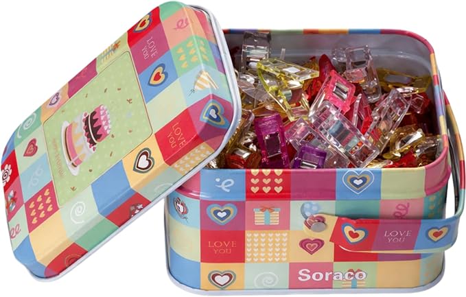Sewing Clips 100 PCS with Tin Box, Sewing Supplies and Quilting Supplies - Image 2