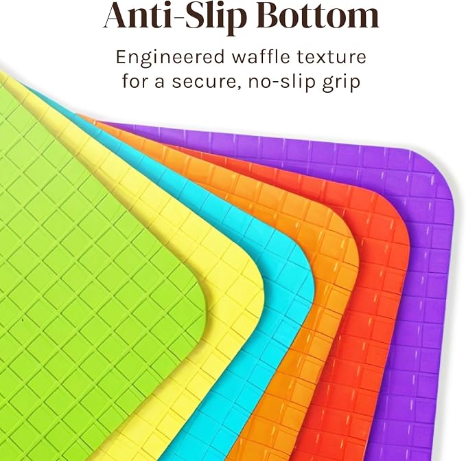 Extra Thick Flexible Plastic Cutting Board Mats, BPA Free, Non-Slip Waffle Back - Image 3