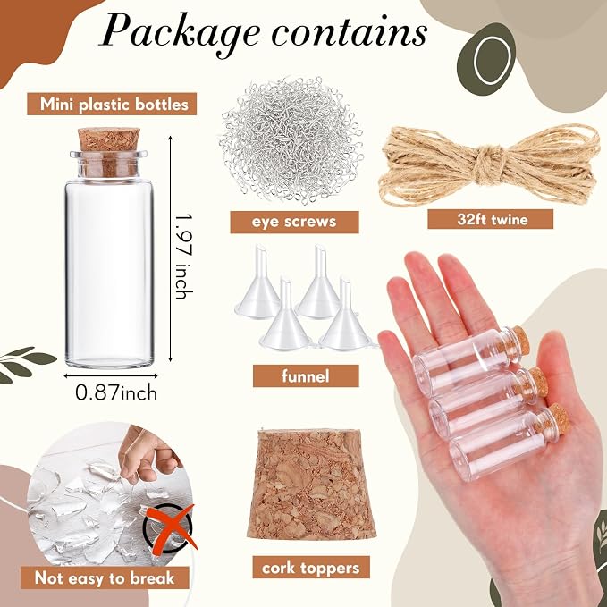 Bokon 50 Packs Mini Plastic Bottles - Image 2