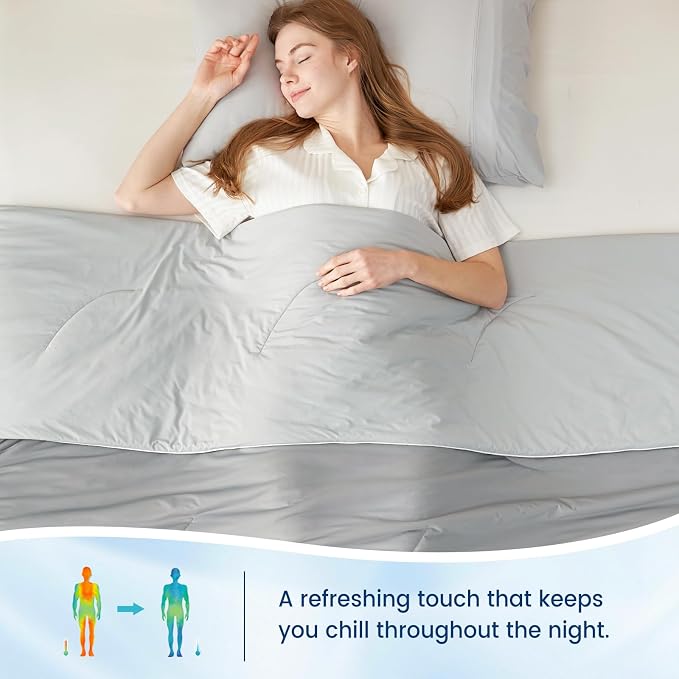 Cozy Bliss Cooling Comforter Queen Size, Reversible Lightweight Cooling Blankets - Image 4