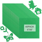 40 Pcs Stiff Felt Fabric Sheet for Crafts, 1mm Thick and 6”x6”Green Felt Fabric by Tiparts