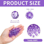 BONNY BOXX 500pcs 8mm Acrylic Faceted Round Crystal Beads Transparent Light - Image 3