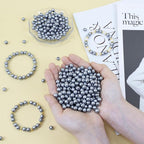 DUQGUHO Gray Pearl Beads for Crafts 6mm Plastic Pearl Beads - Image 5