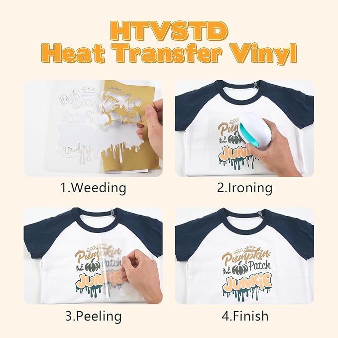 HTVSTD Dark Brown Boho HTV Heat Transfer Vinyl 8pcs 12×10in Iron on Vinyl | - Image 3