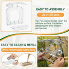 Window Bird Feeder with 4 Extra Strong Suction Cups | Clear Bird Feeder with - Image 6