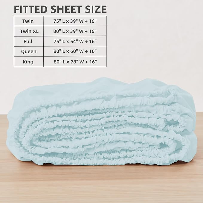 HBHLFZ Queen Fitted Sheet Only, Soft Breathable Bottom Sheet - Image 2