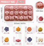 Flower Candy Molds Silicone 2PCS Daisy Flower Chocolate Molds Tulip Flower Mold - Image 2