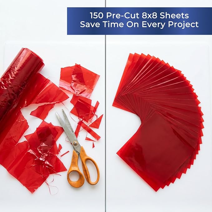 FIESTA WRAPS Red Cellophane Sheets 150-Pack - Image 2