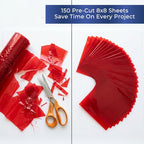 FIESTA WRAPS Red Cellophane Sheets 150-Pack - Image 2