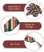 FASHEWELRY Striped Resin Wood Earrings Charms Rhombus Teardrop Kite Wooden - Image 4