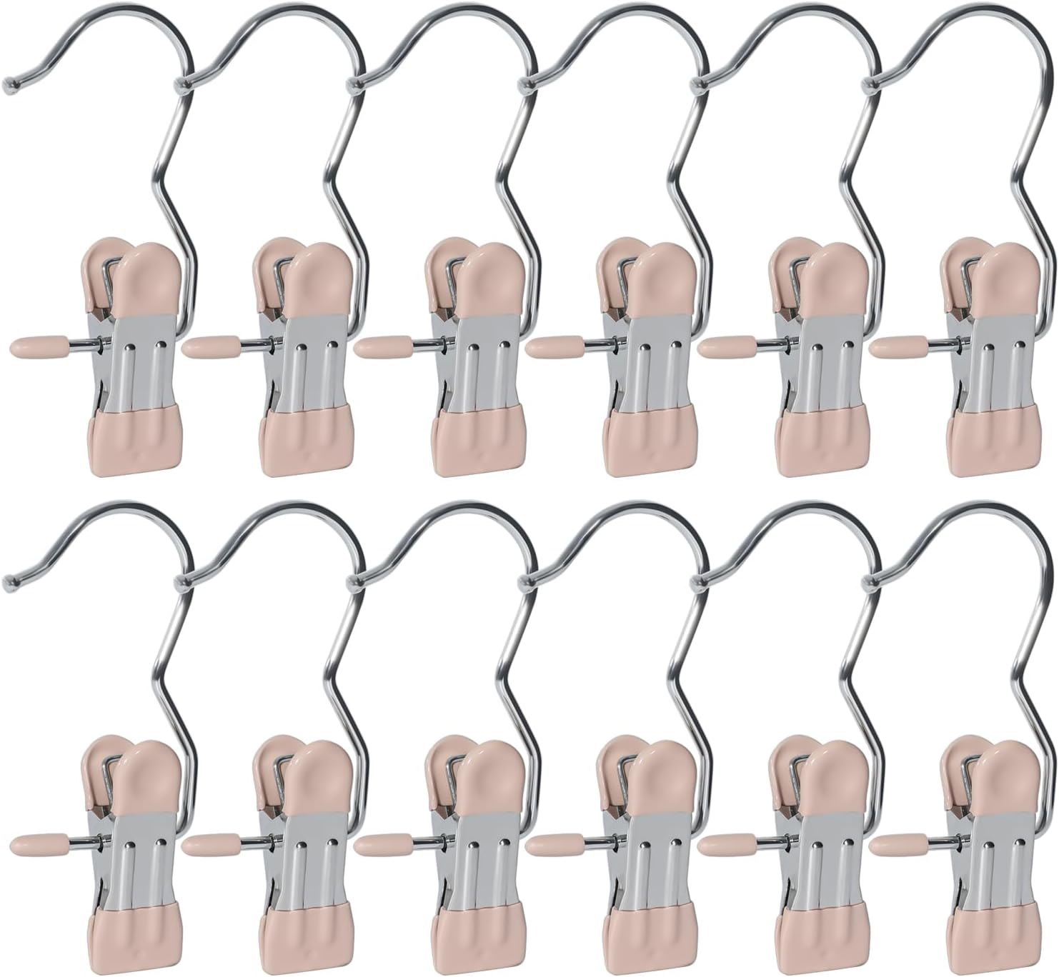 15/30Pcs Upgrade Double Head Clamp Dipped Clothespin for Laundry Hooks with Clips, Boot Holder, Hanging Clips, Portable Multifunctional Hangers Single Clip Space Saving for Jeans, Hats (30, Pink)