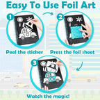 FUNNYB&G Foil Art Craft Kit for Boys 4-10 Years Old: Mess-Free & No-Glue - Image 4