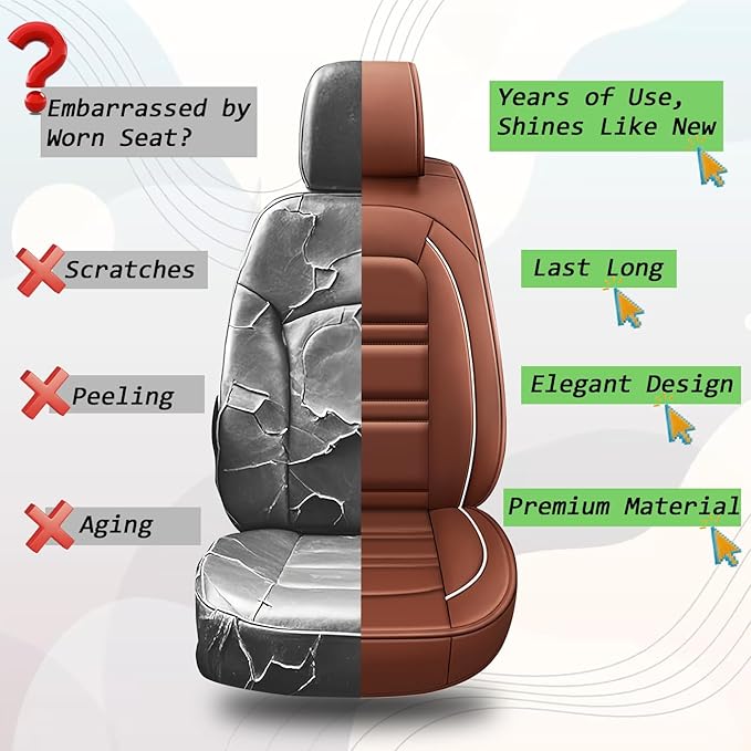 Seat Cover for Lincoln mkx 2007-2018 | Car Seat Covers Front Seats, Waterproof Seat Protectors, Automotive Front Seat Covers (Front Seat, Coffee)