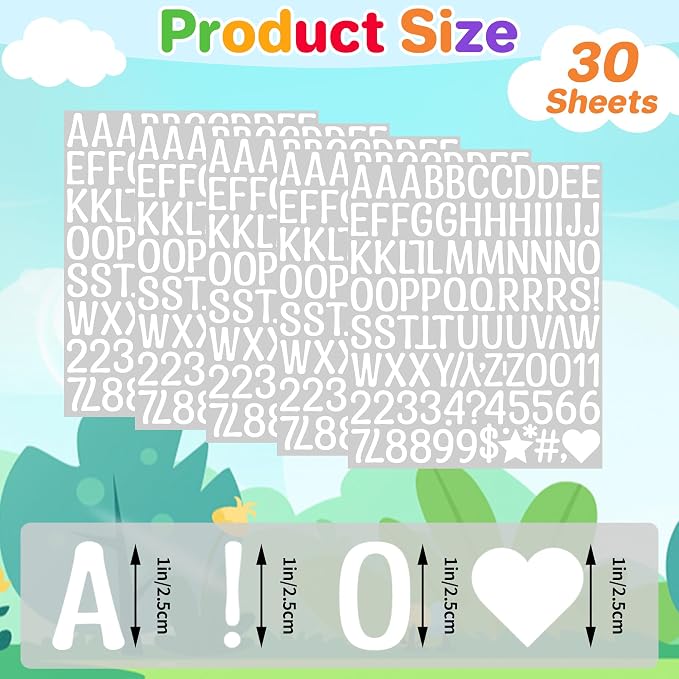 Letter Stickers 1 inch, Self-Adhesive Vinyl Waterproof ABC Letter Stickers - Image 2