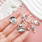 100pcs Antique Silver Sport Charms - Image 4