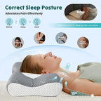 DUMOS Cervical Neck Pillow for Sleeping, Cooling Ergonomic Memory Foam Pillow - Image 6