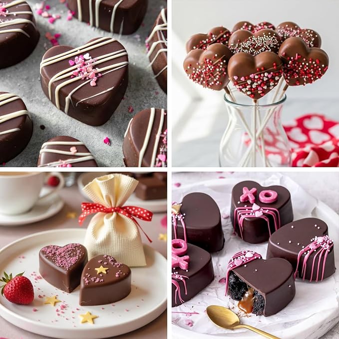 Sakolla 2 Pack 8 Cavity 2.7″ Heart Chocolate Molds Silicone | Food-grade - Image 6