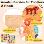 Wooden Puzzles for Toddlers, Bright Colors, 15 numbers puzzles, 26 English - Image 3