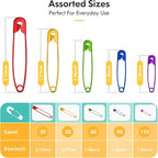 Safety Pins Assorted, 340 Pack 5 Different Sizes Small and Large Safety Pin - Image 2