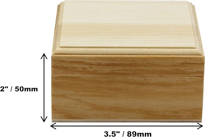 Creative Hobbies® Unfinished Mini Wood Craft Box - Image 3