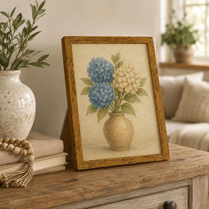 puthiac 11x14 Rustic Farmhouse Picture Frame, Honey Oak, 1 Pack | Distressed - Image 6