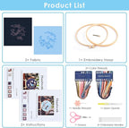 ERKOON Embroidery Kit for Beginners, 2 Set Floral Cross Stitch Set Include - Image 3