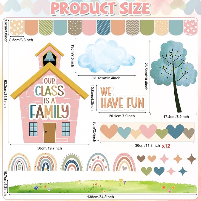 Motivational Bulletin Board Classroom Decoration Boho Our Class is A Family - Image 2