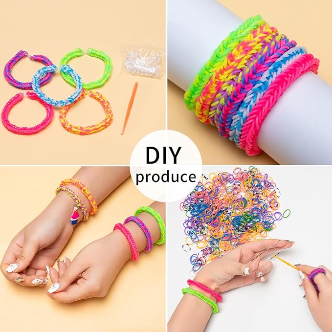 XKDOUS 24 Colors Rubber Band Bracelet Kit, Bracelet Making Kit - Image 5