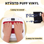 HTVSTD Black White Puff HTV Heat Transfer Vinyl 6pcs 12×10in | Puff Iron on - Image 3