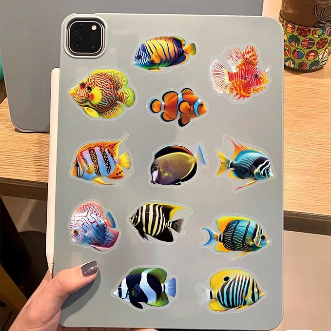 50PCS Clear Tropical Marine Life Ocean Stickers PET Fish Aesthetic Sticker - Image 7