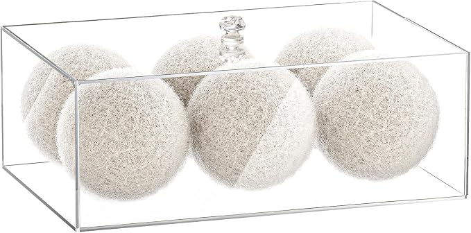 Acrylic Dryer Ball Holder Dispenser Container, Laundry Room Organization | by SUBEKYU